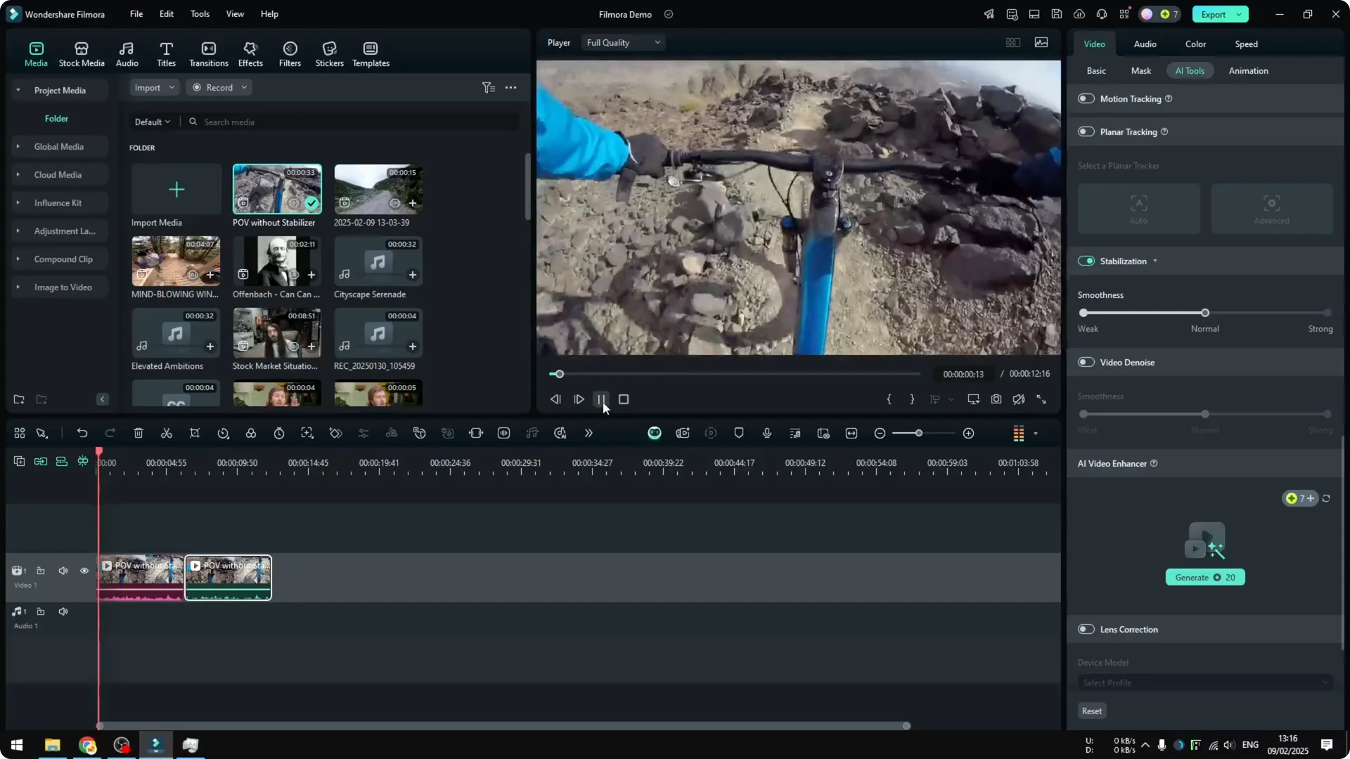 How to Stabilize Shaky Video Using AI in Filmora screenshot 9