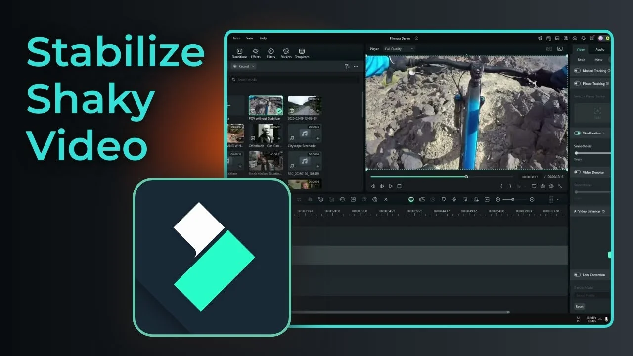 How to Stabilize Shaky Video Using AI in Filmora - Featured Image