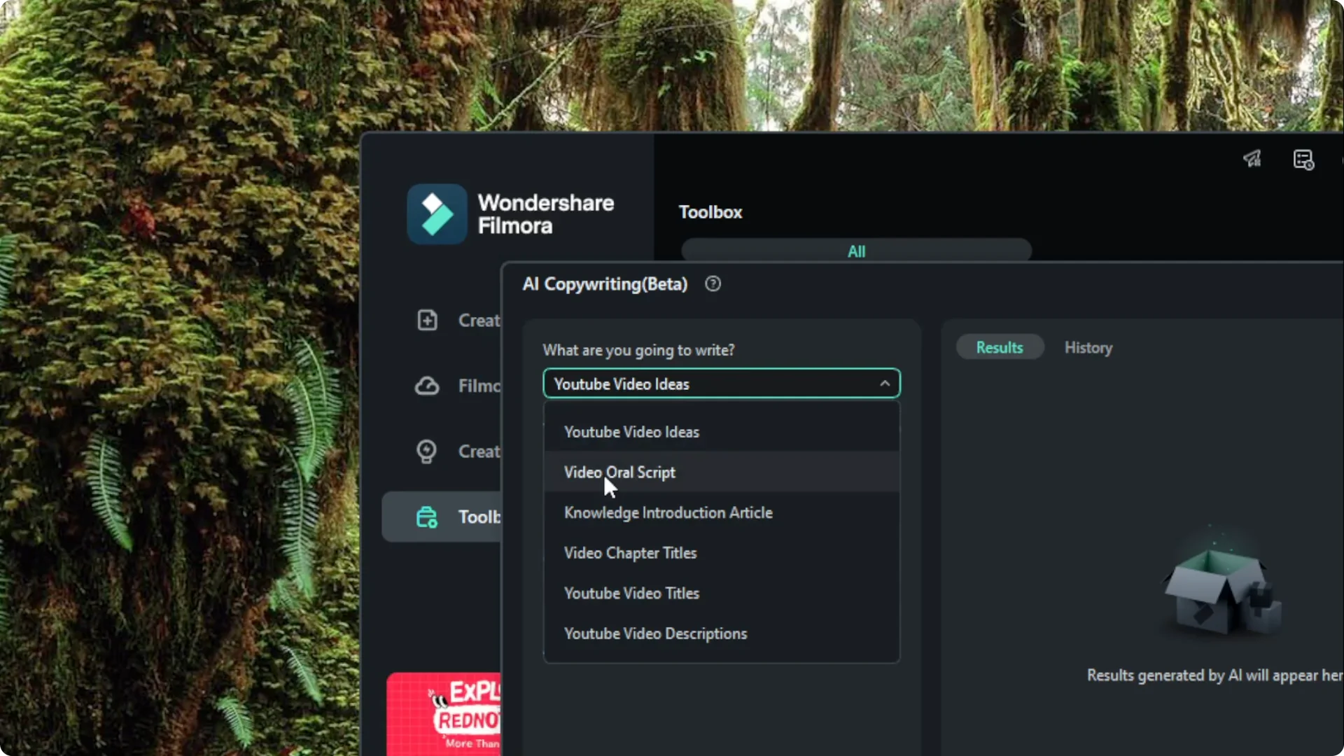 How to Use AI Copywriting to Write Script in Filmora screenshot 3