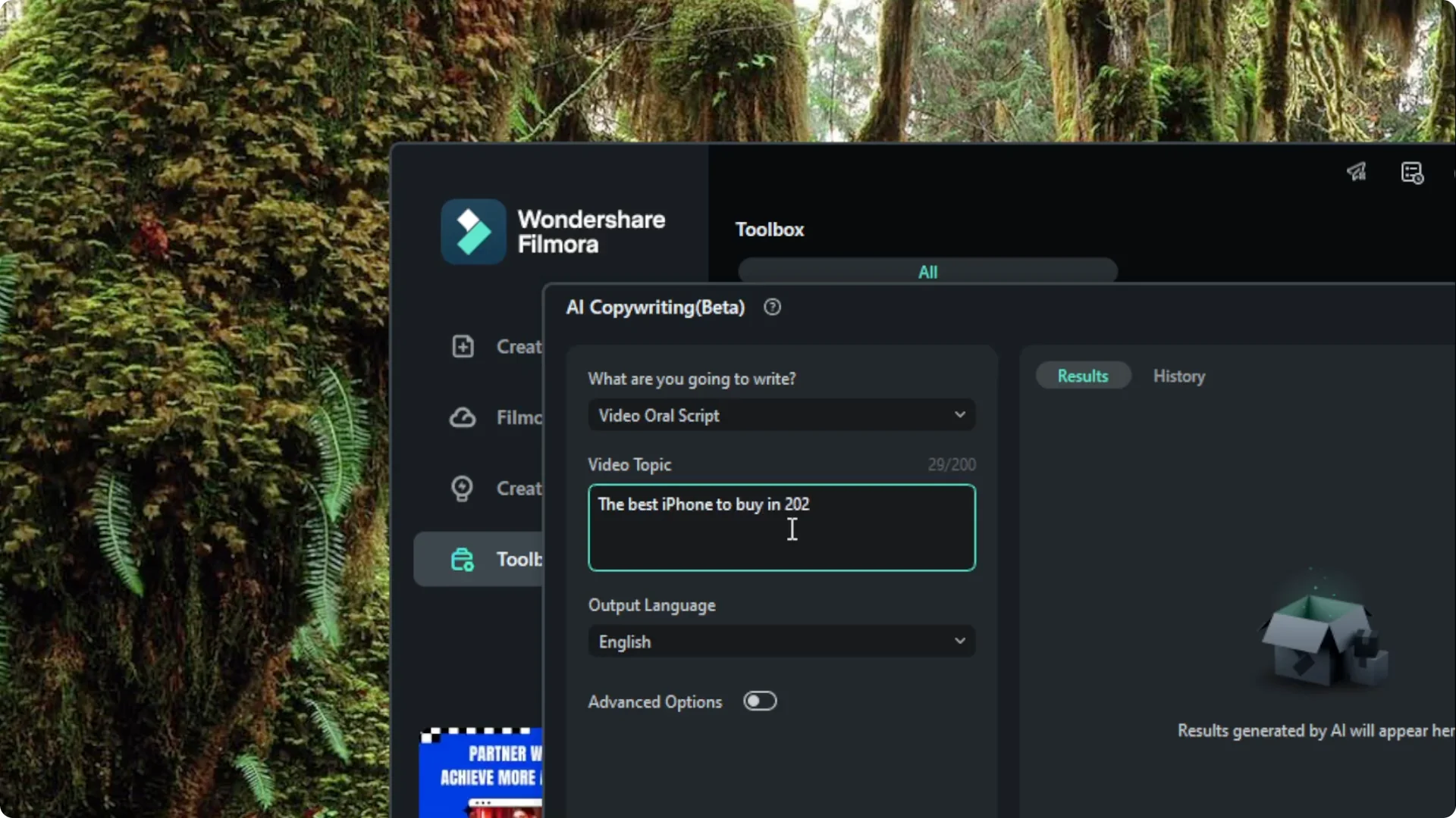 How to Use AI Copywriting to Write Script in Filmora screenshot 4