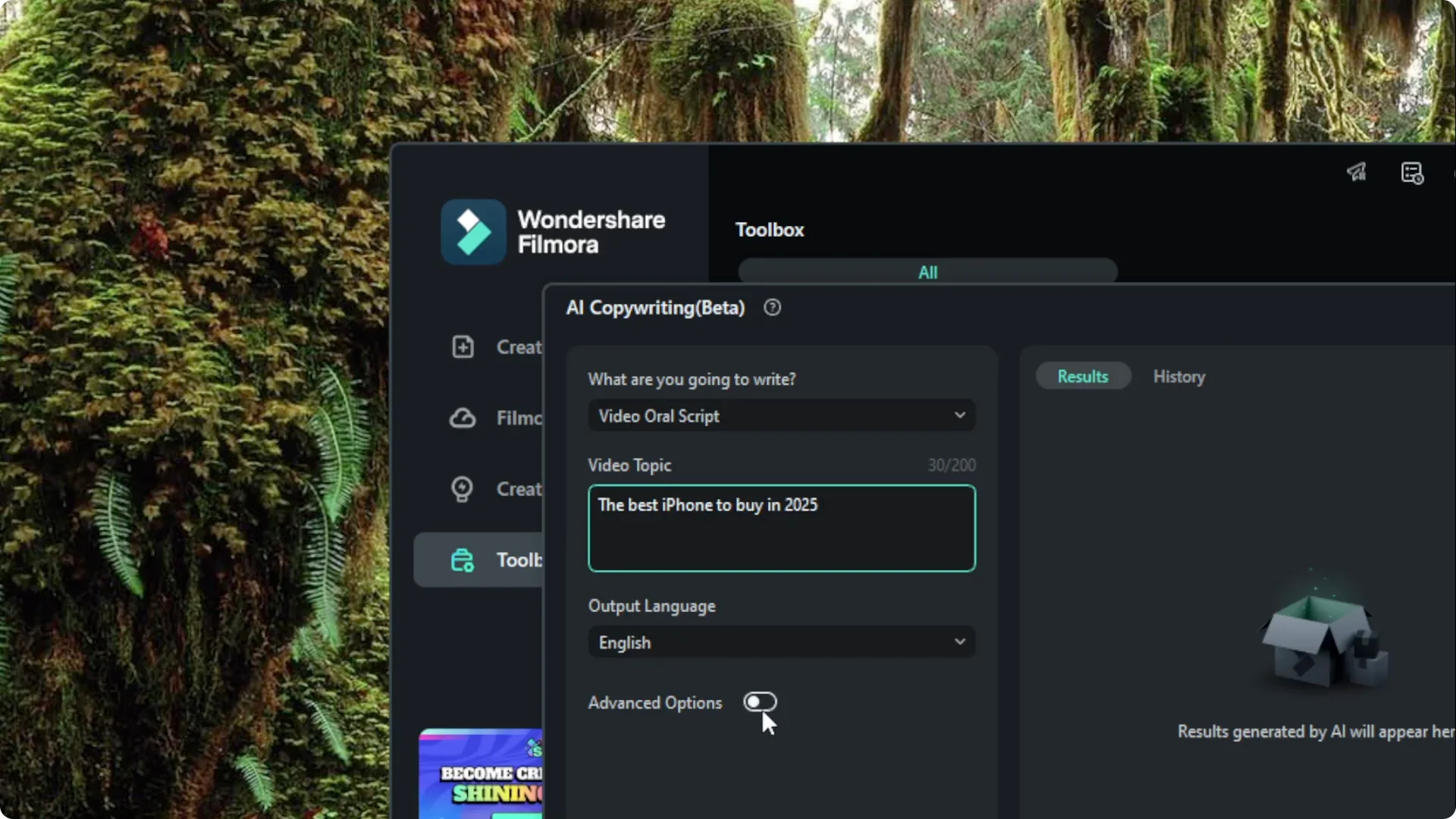 How to Use AI Copywriting to Write Script in Filmora screenshot 5