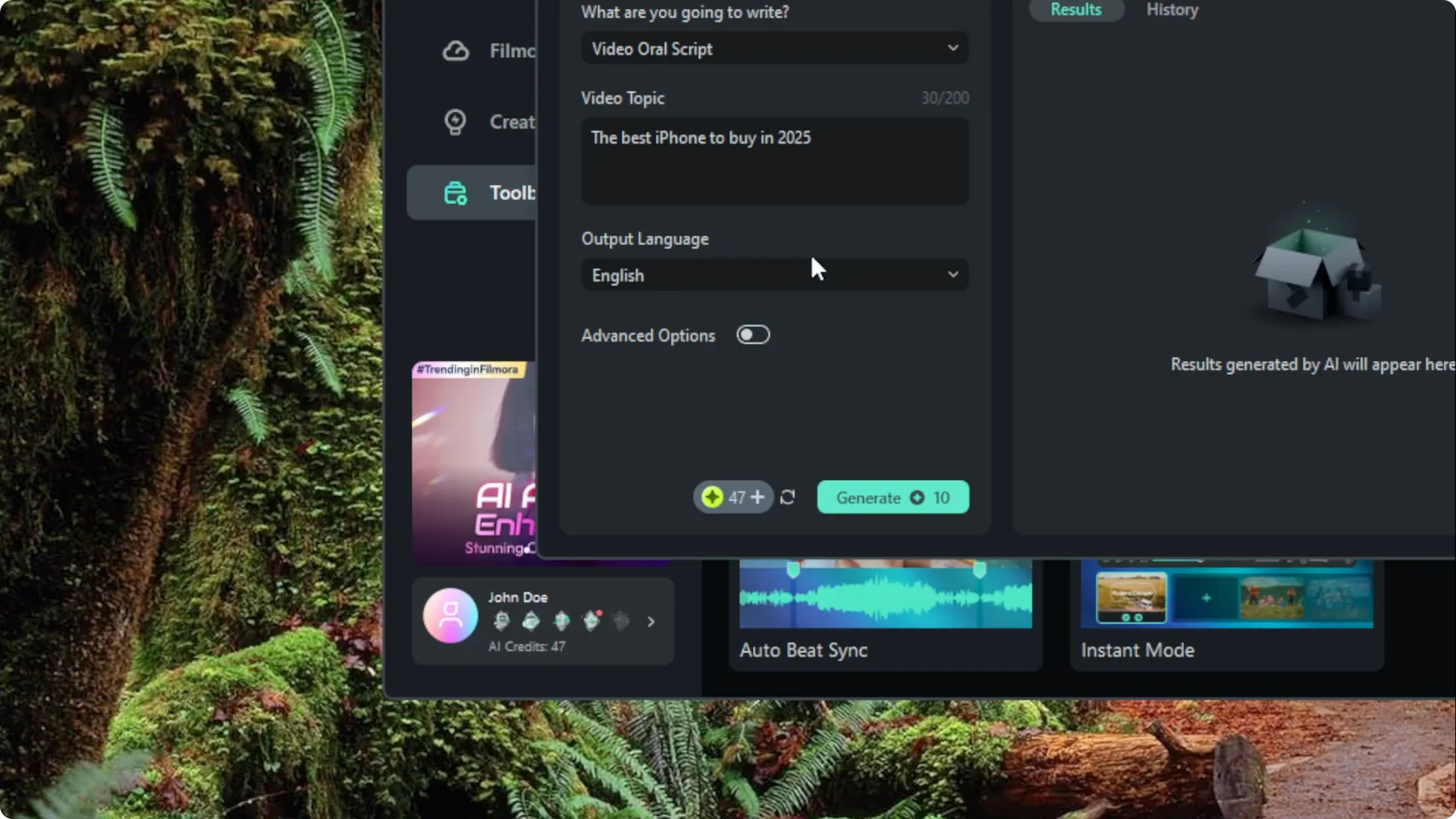 How to Use AI Copywriting to Write Script in Filmora screenshot 6