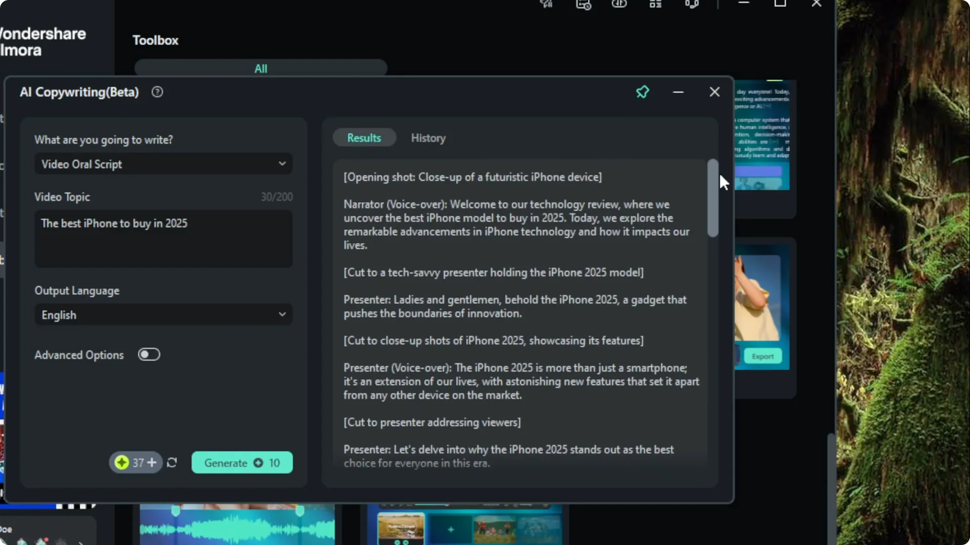 How to Use AI Copywriting to Write Script in Filmora screenshot 7