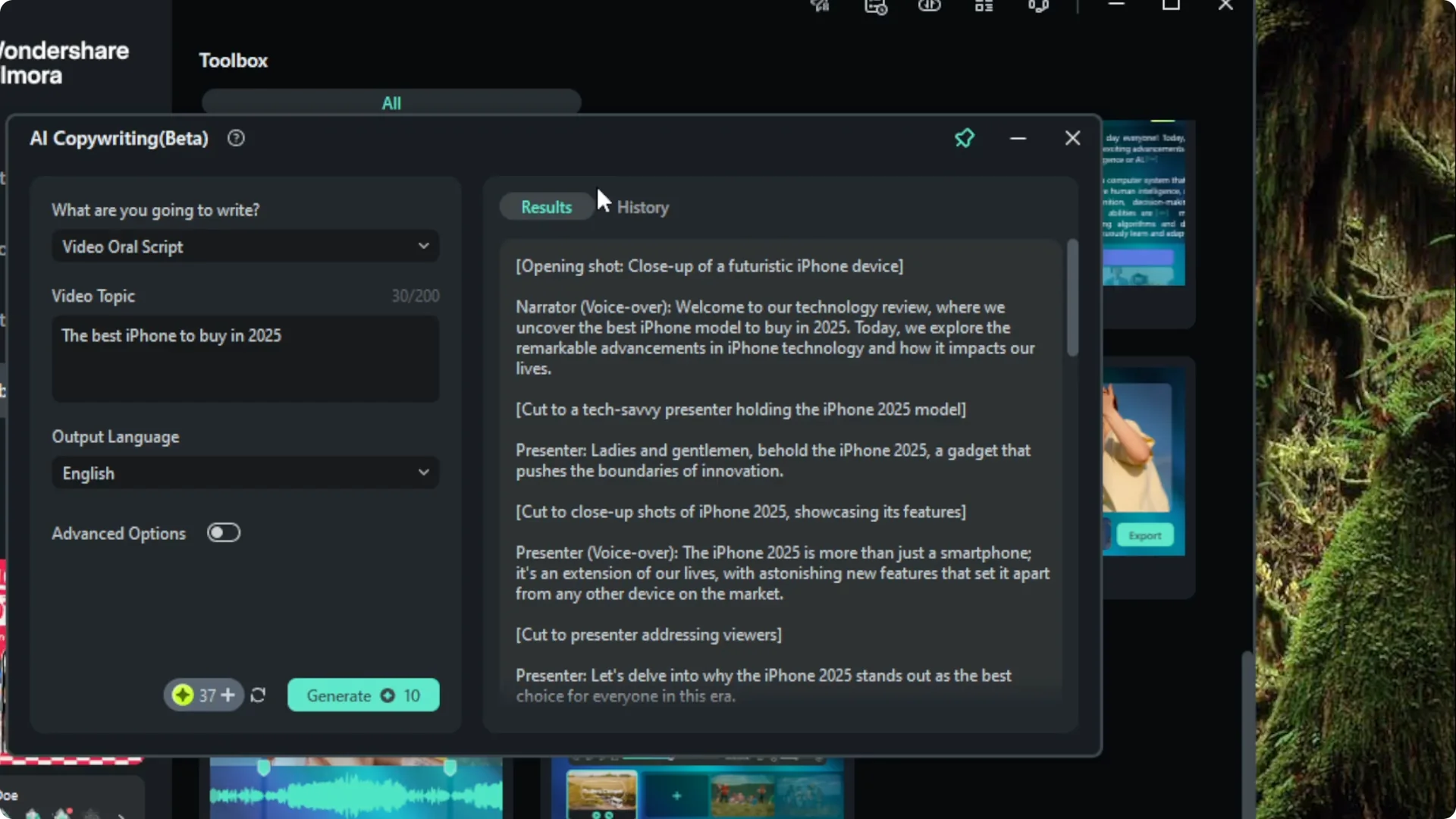 How to Use AI Copywriting to Write Script in Filmora screenshot 9