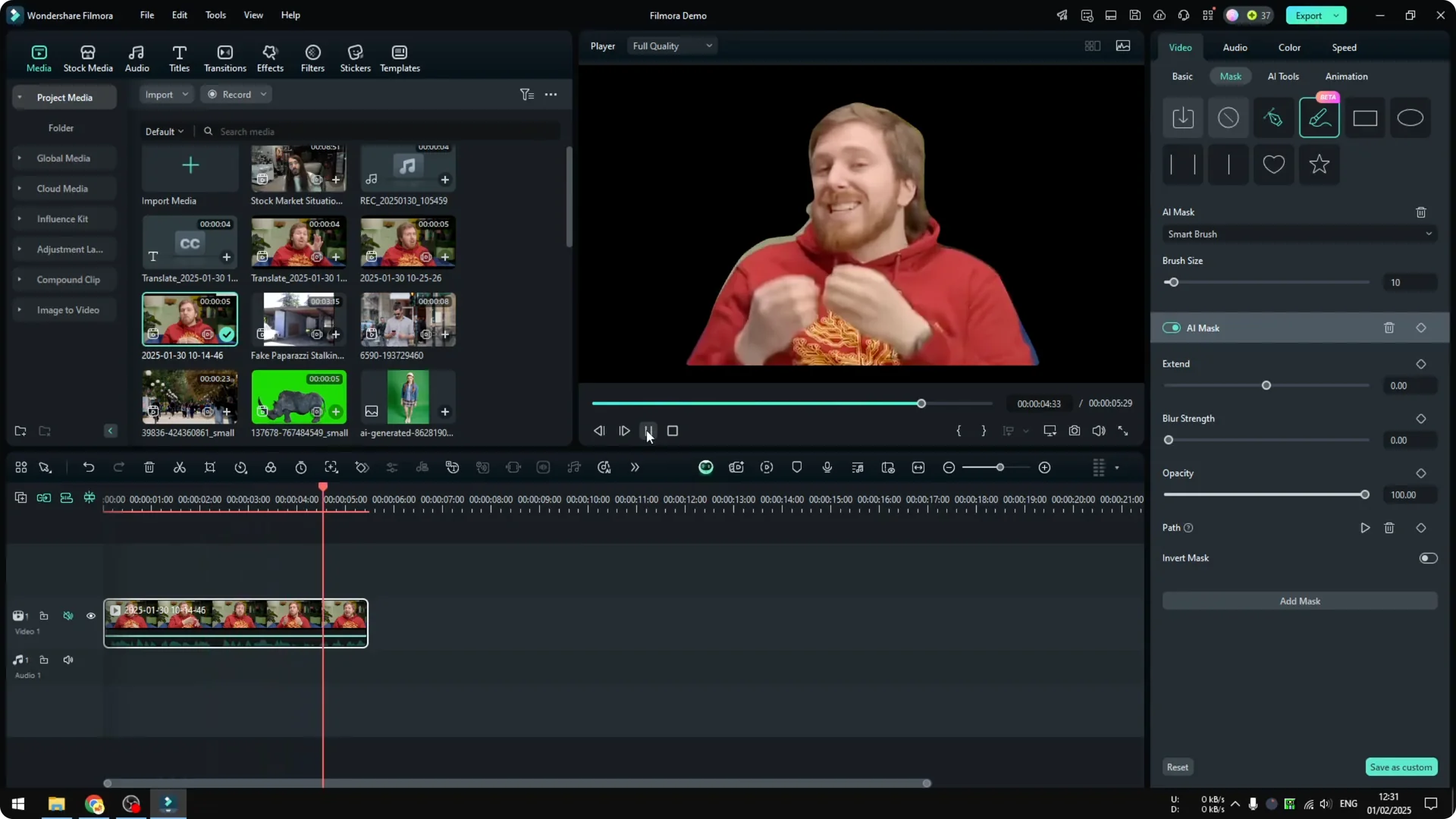 How to Use AI Masking in Filmora screenshot 7