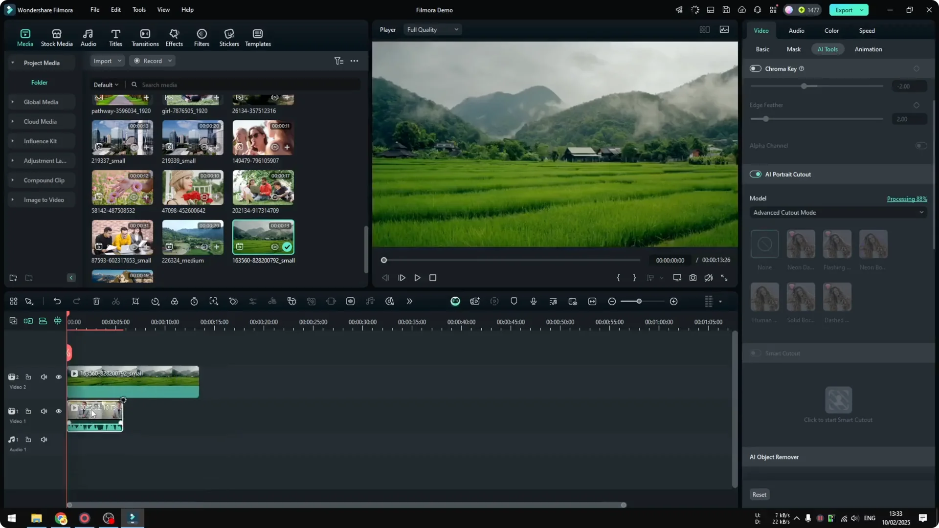 How to Use AI Portrait Cutout to Remove Background in Filmora screenshot 9