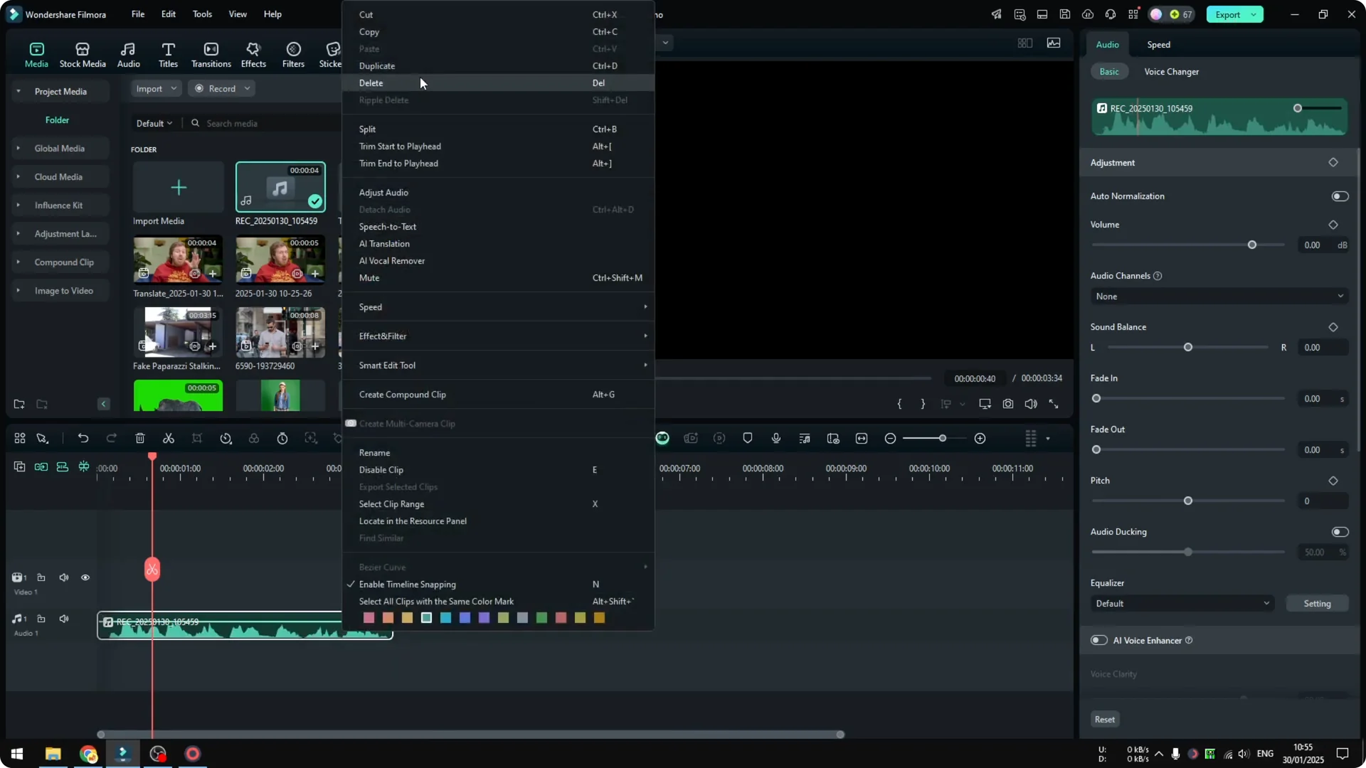 How to Use AI Voice Enhancer in Filmora screenshot 2