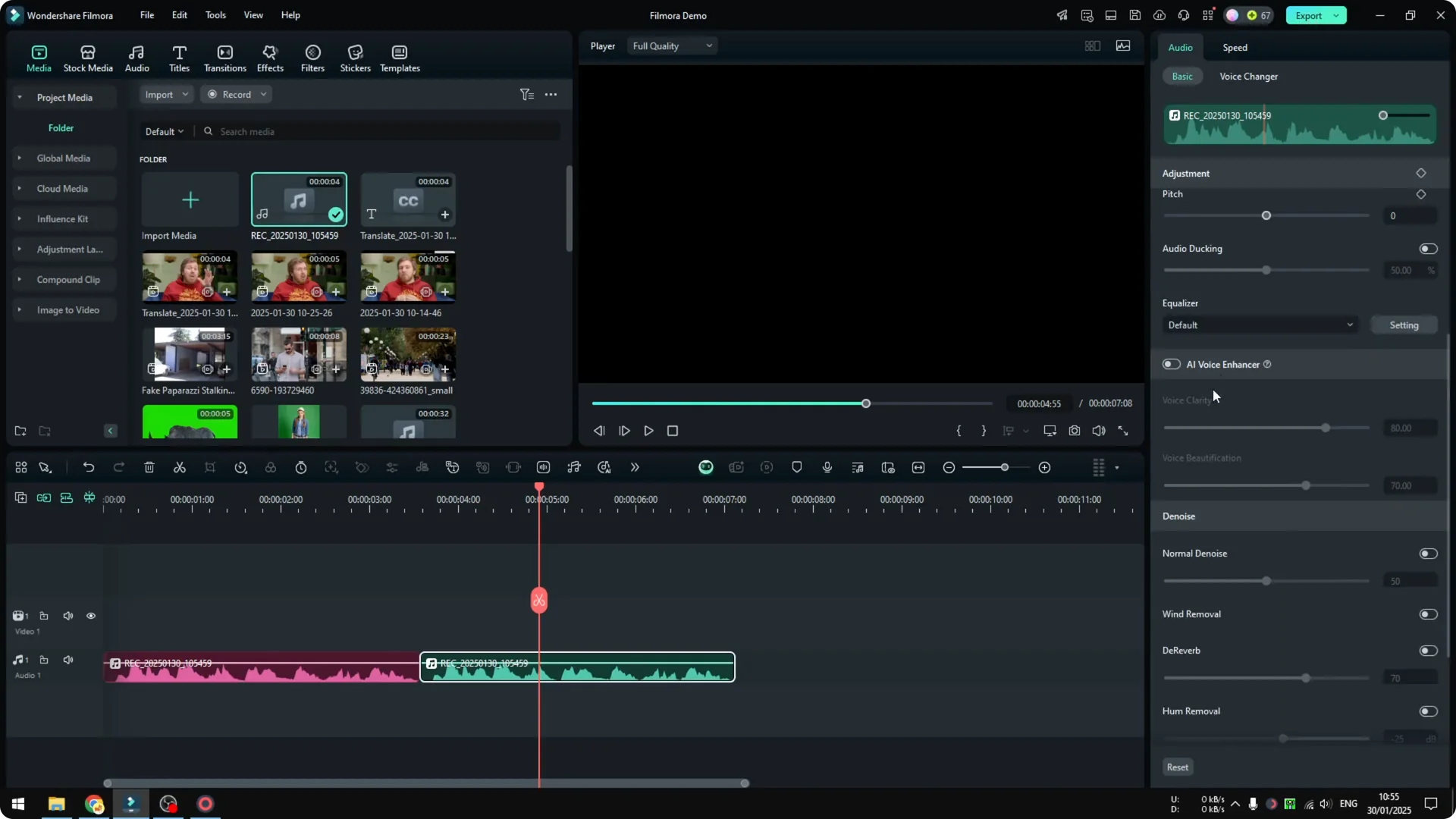 How to Use AI Voice Enhancer in Filmora screenshot 4