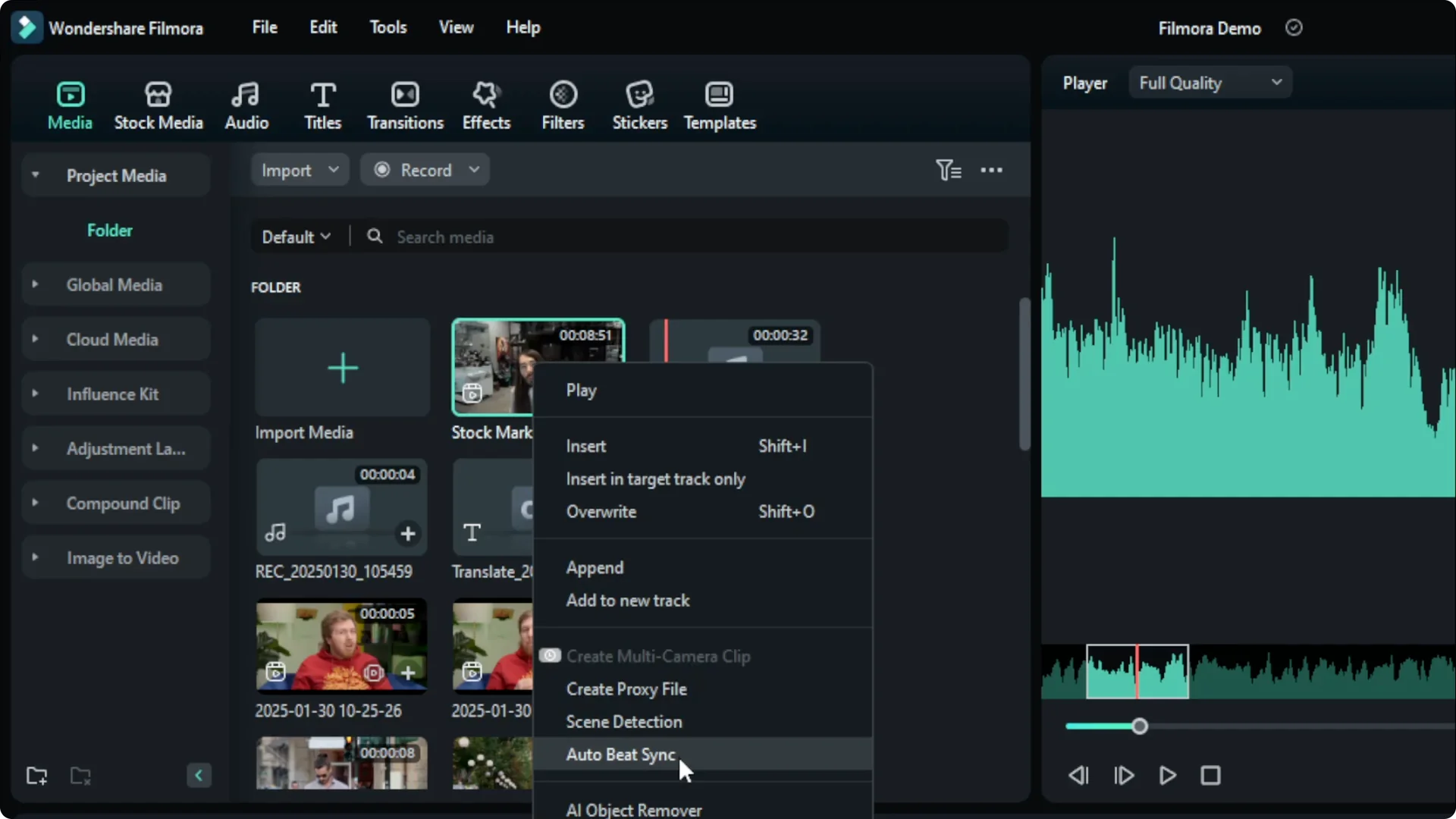 How to Use Auto Beat Sync in Filmora AI screenshot 1