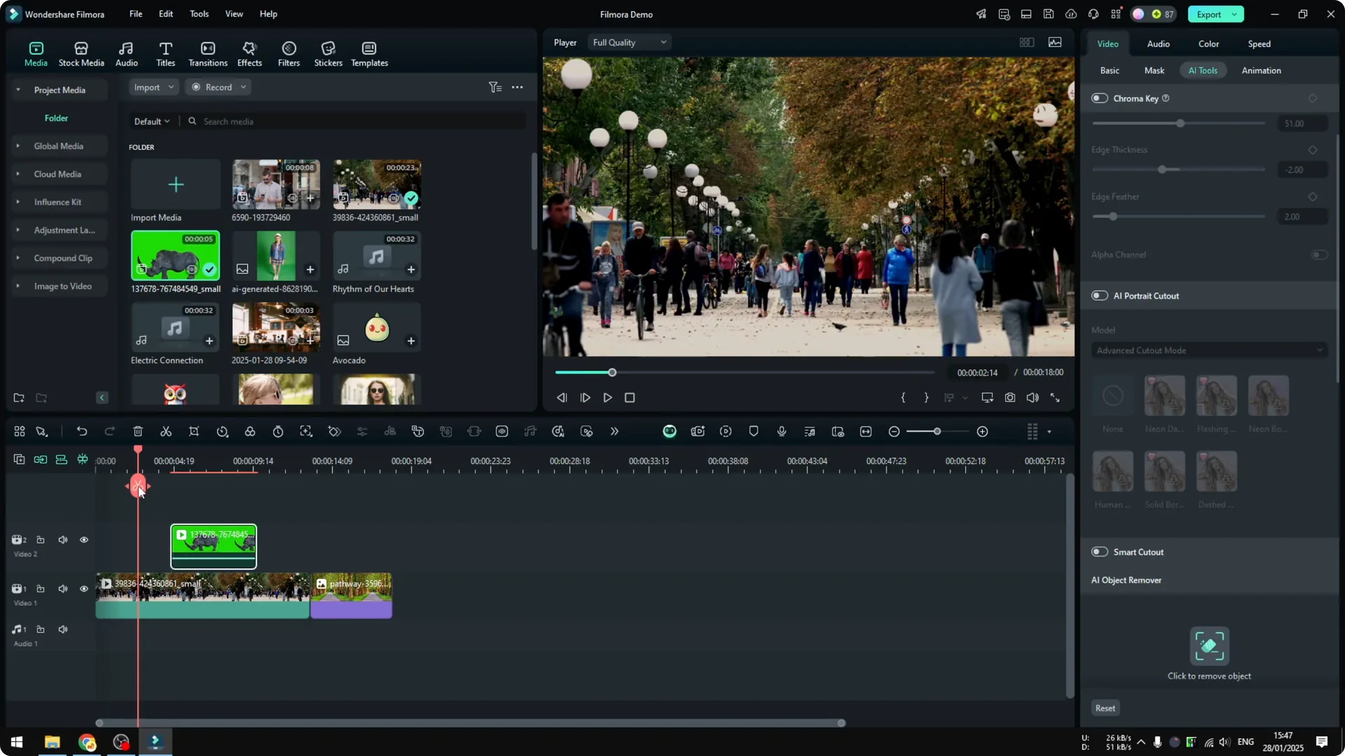 How to Use Green Screen AI in Filmora screenshot 1