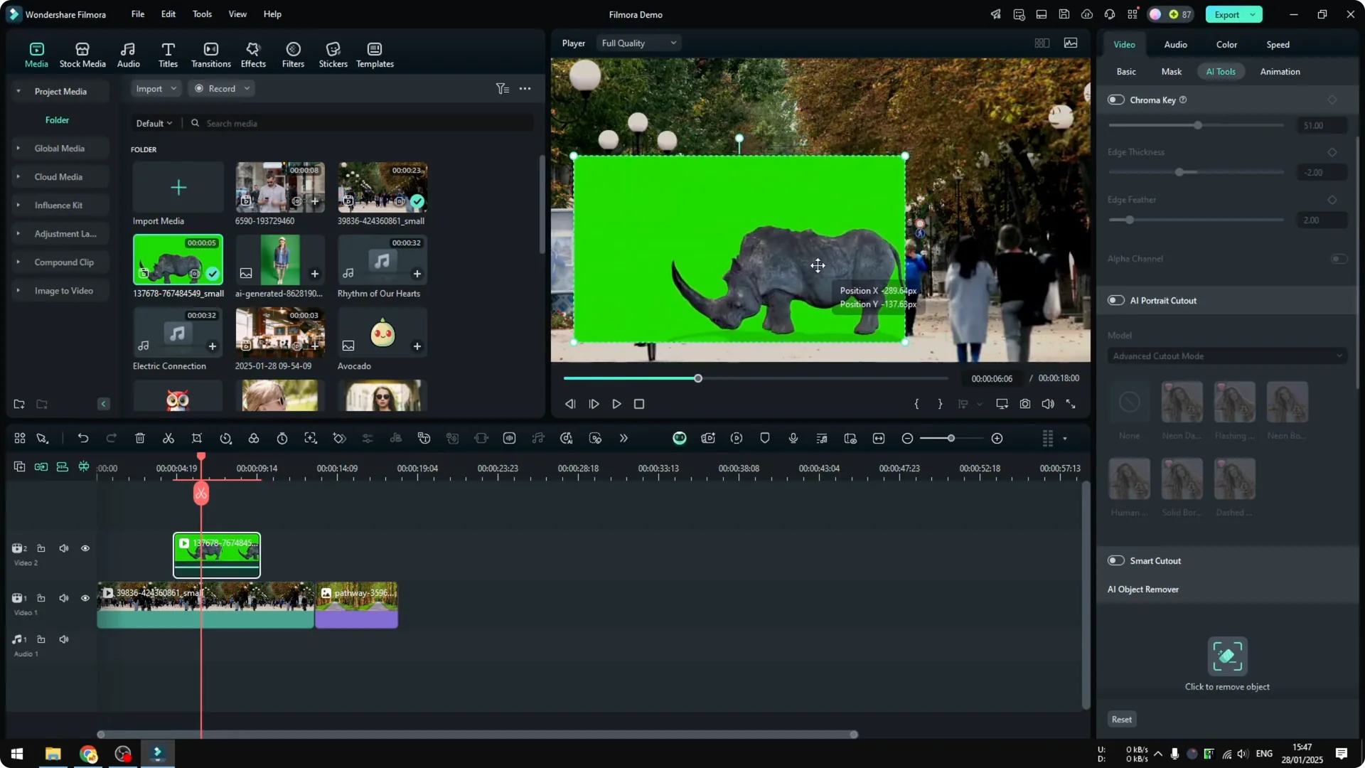 How to Use Green Screen AI in Filmora screenshot 2