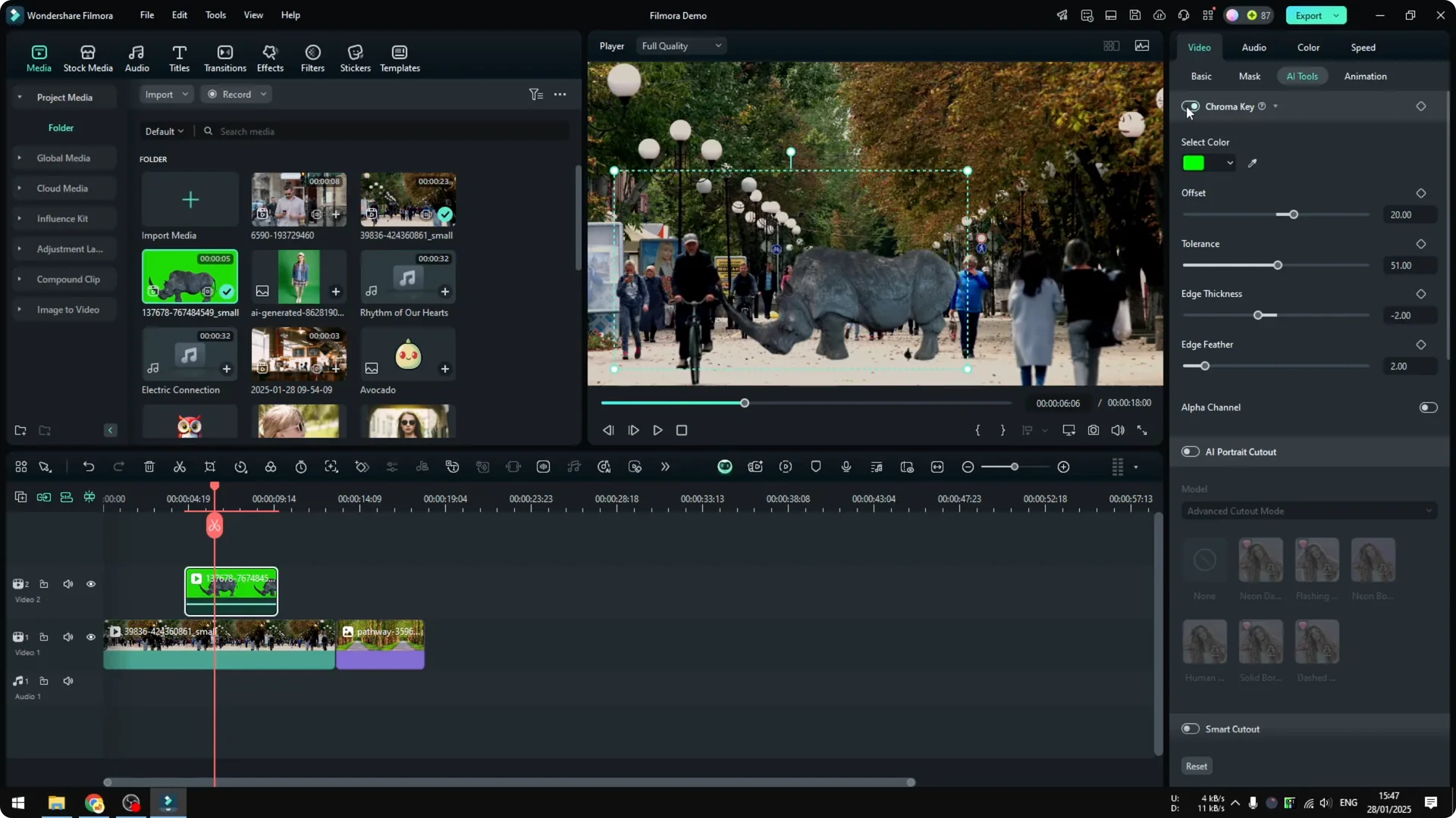 How to Use Green Screen AI in Filmora screenshot 3