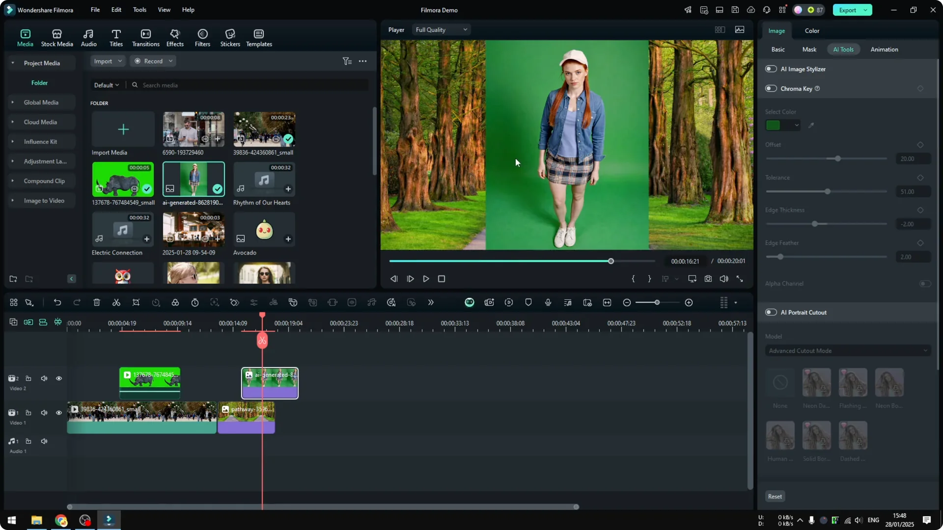 How to Use Green Screen AI in Filmora screenshot 5