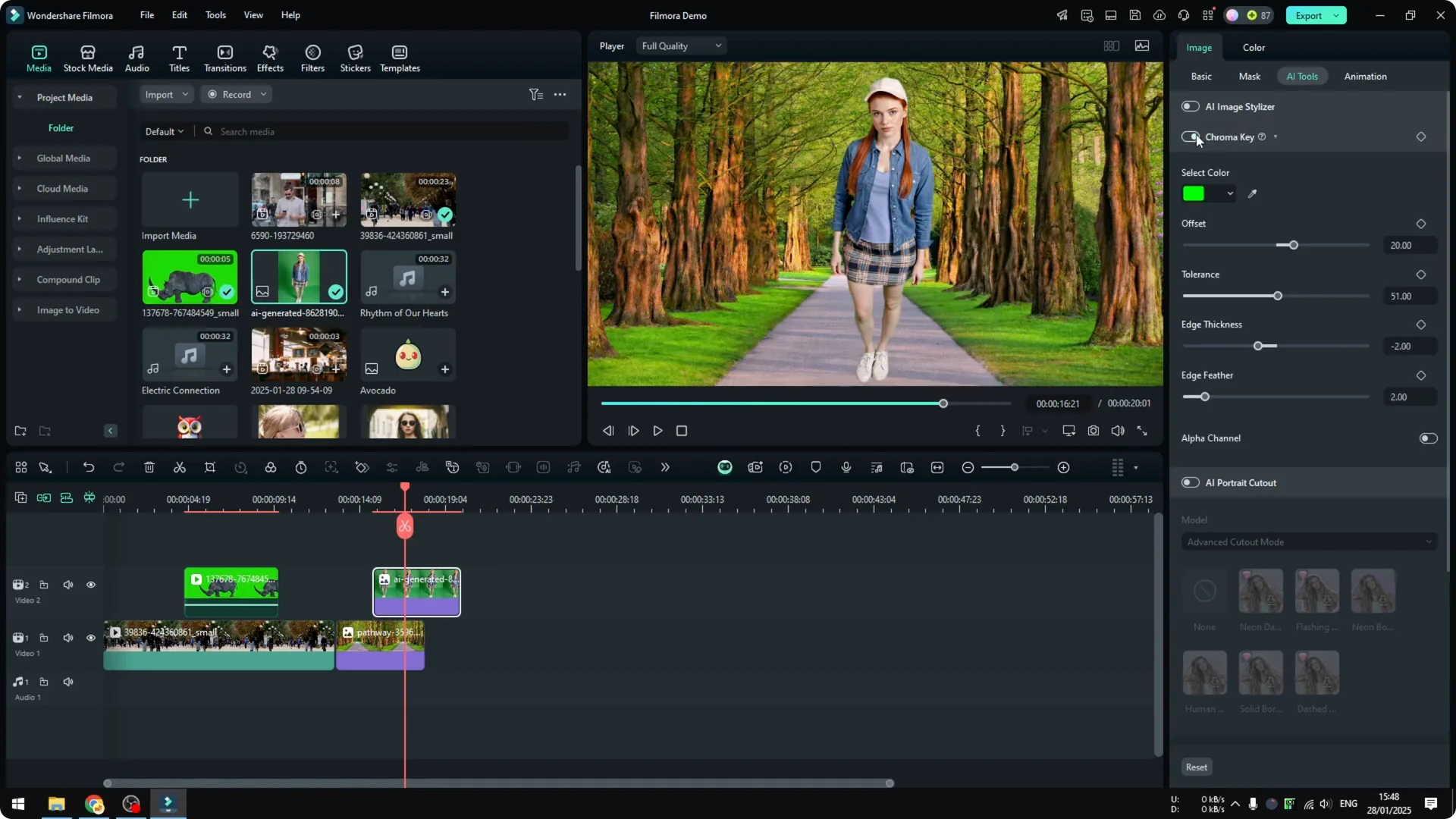 How to Use Green Screen AI in Filmora screenshot 6