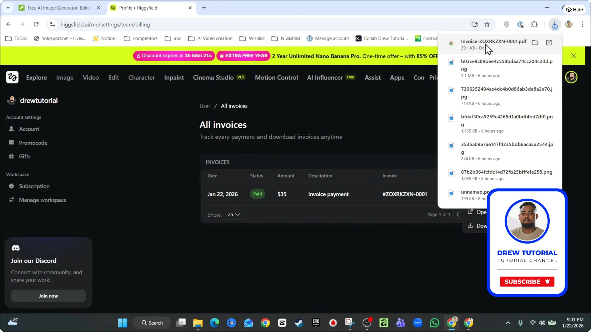Step-by-Step Guide to Downloading Higgsfield AI Invoices screenshot 8