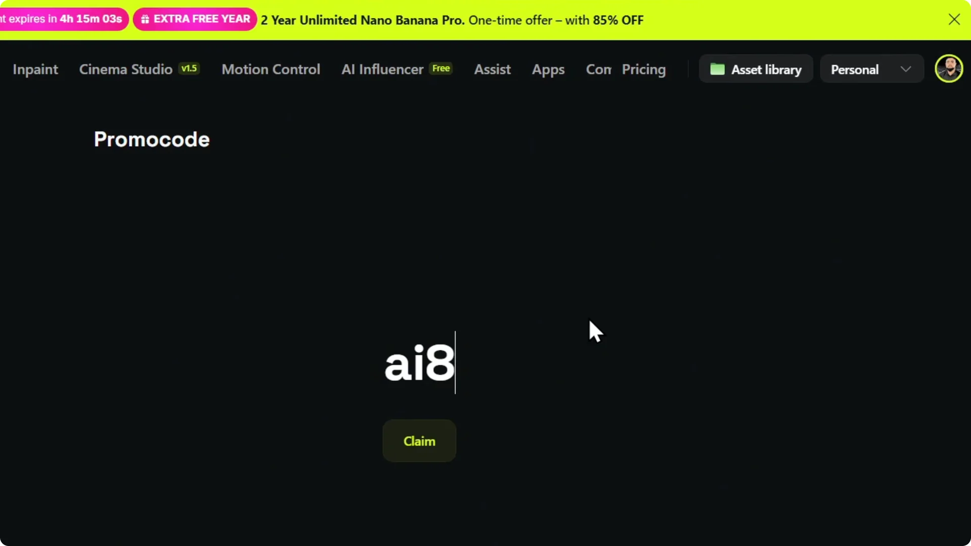 Unlock Savings: Step-by-Step Guide to Using Higgsfield AI Promo Code screenshot 4
