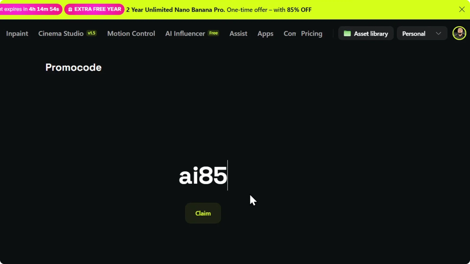 Unlock Savings: Step-by-Step Guide to Using Higgsfield AI Promo Code screenshot 6