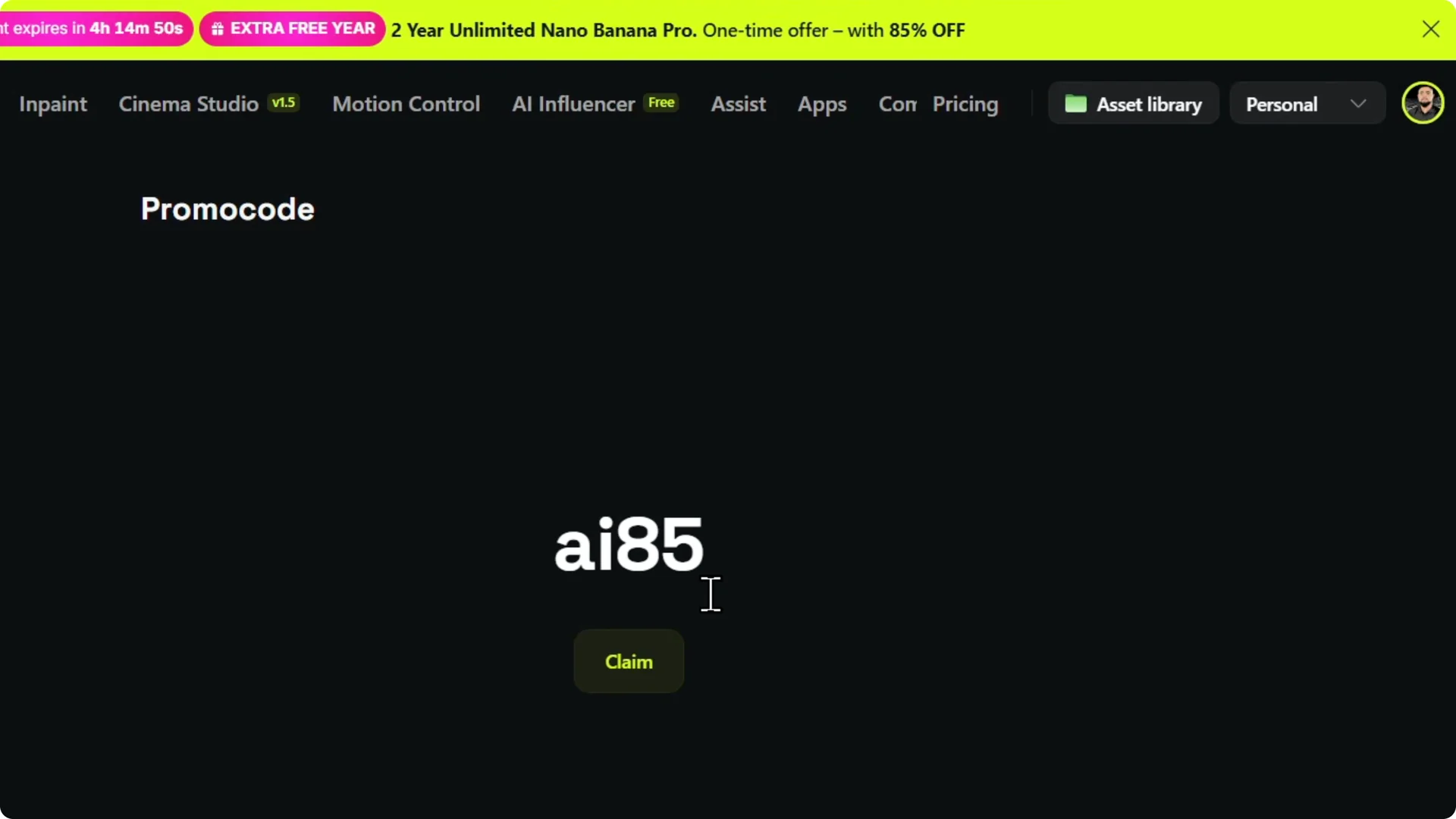 Unlock Savings: Step-by-Step Guide to Using Higgsfield AI Promo Code screenshot 7