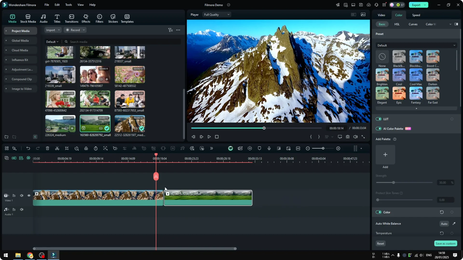 How to Add Smooth Transition Between Scenes in Filmora screenshot 1