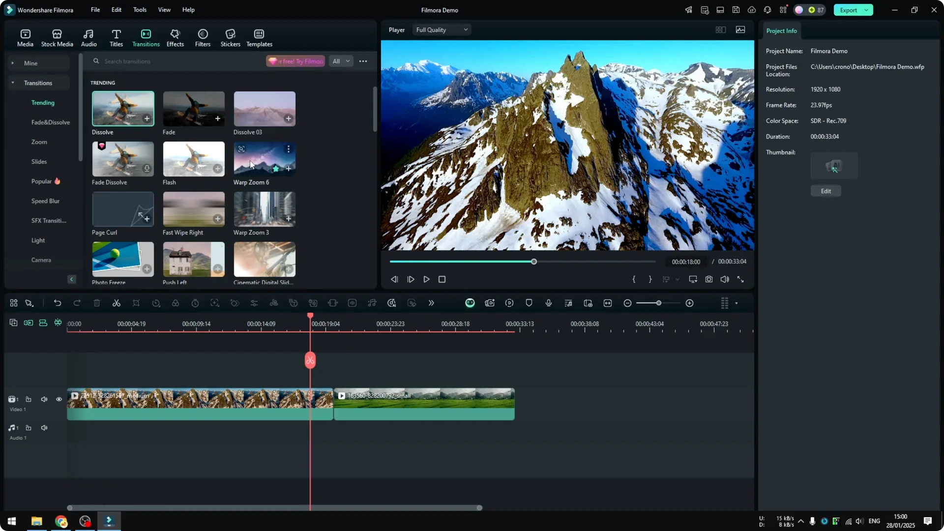 How to Add Smooth Transition Between Scenes in Filmora screenshot 4