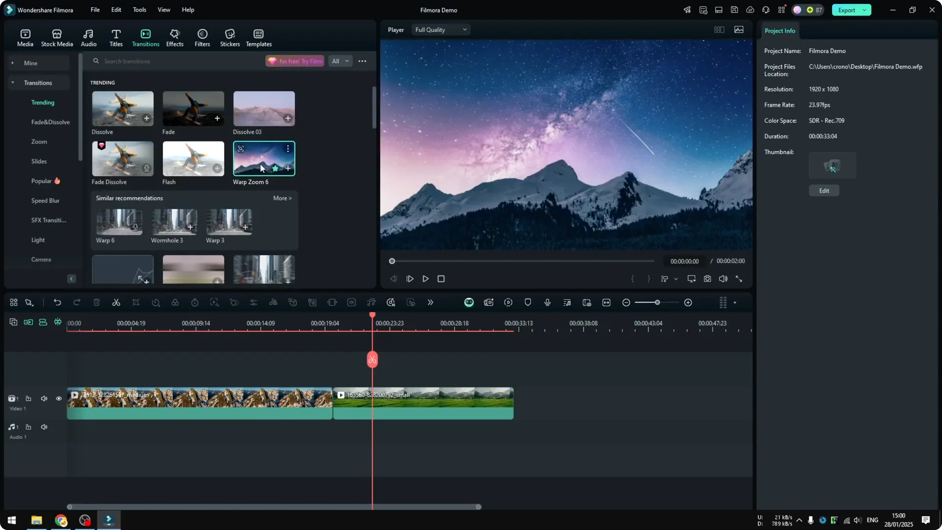 How to Add Smooth Transition Between Scenes in Filmora screenshot 5