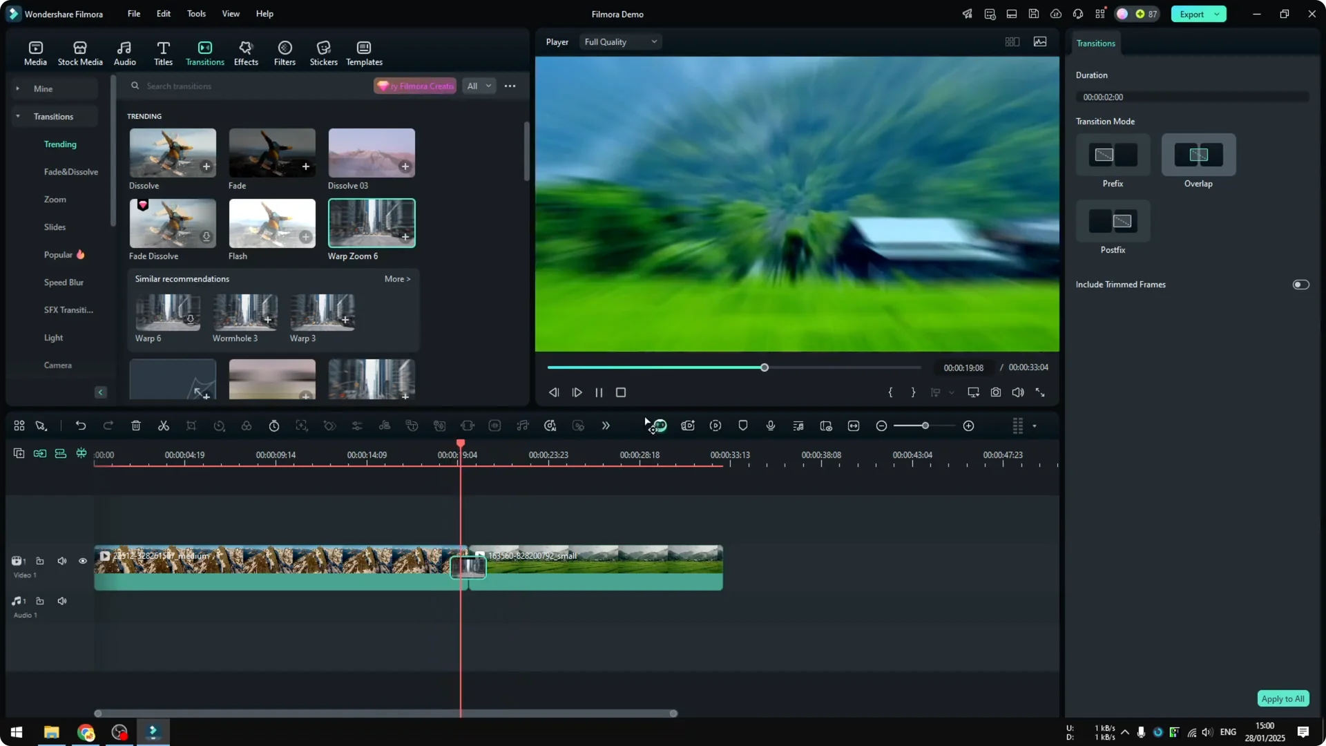 How to Add Smooth Transition Between Scenes in Filmora screenshot 6