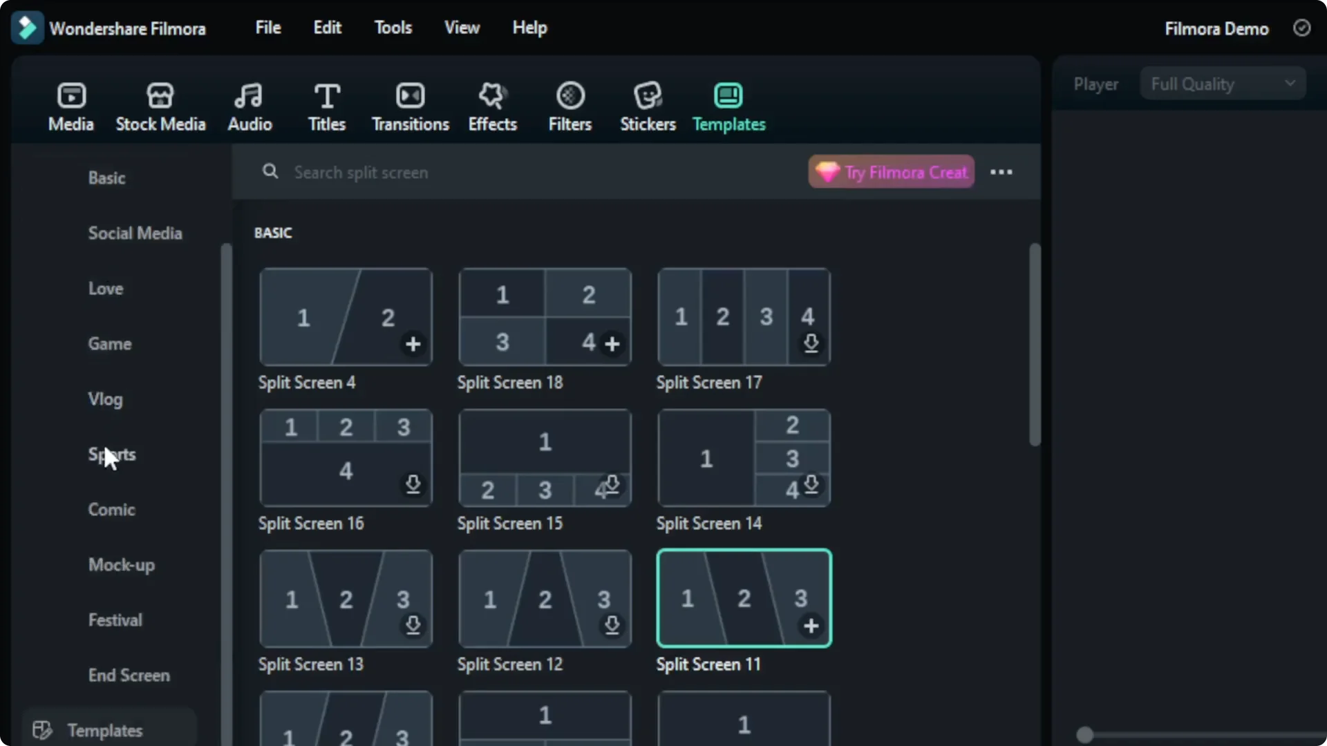 How to Add Split Screen to Filmora Video screenshot 1