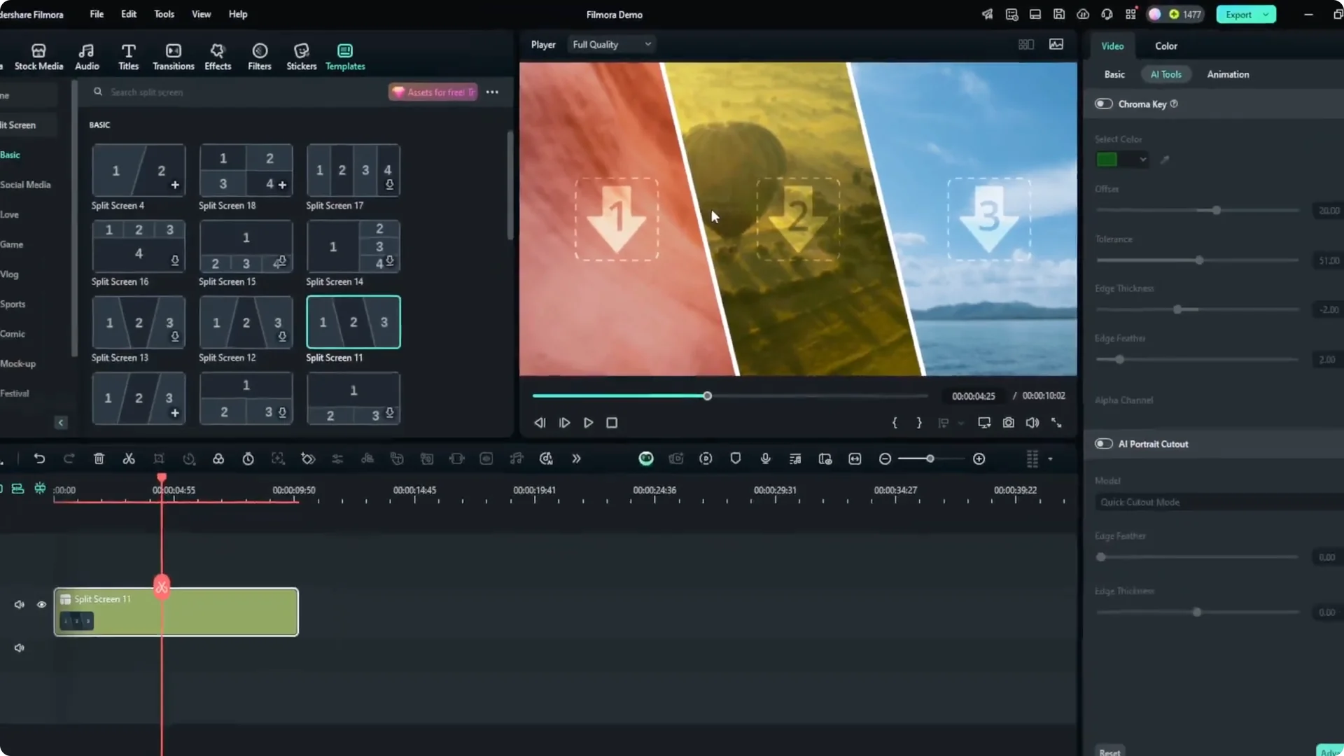How to Add Split Screen to Filmora Video screenshot 3