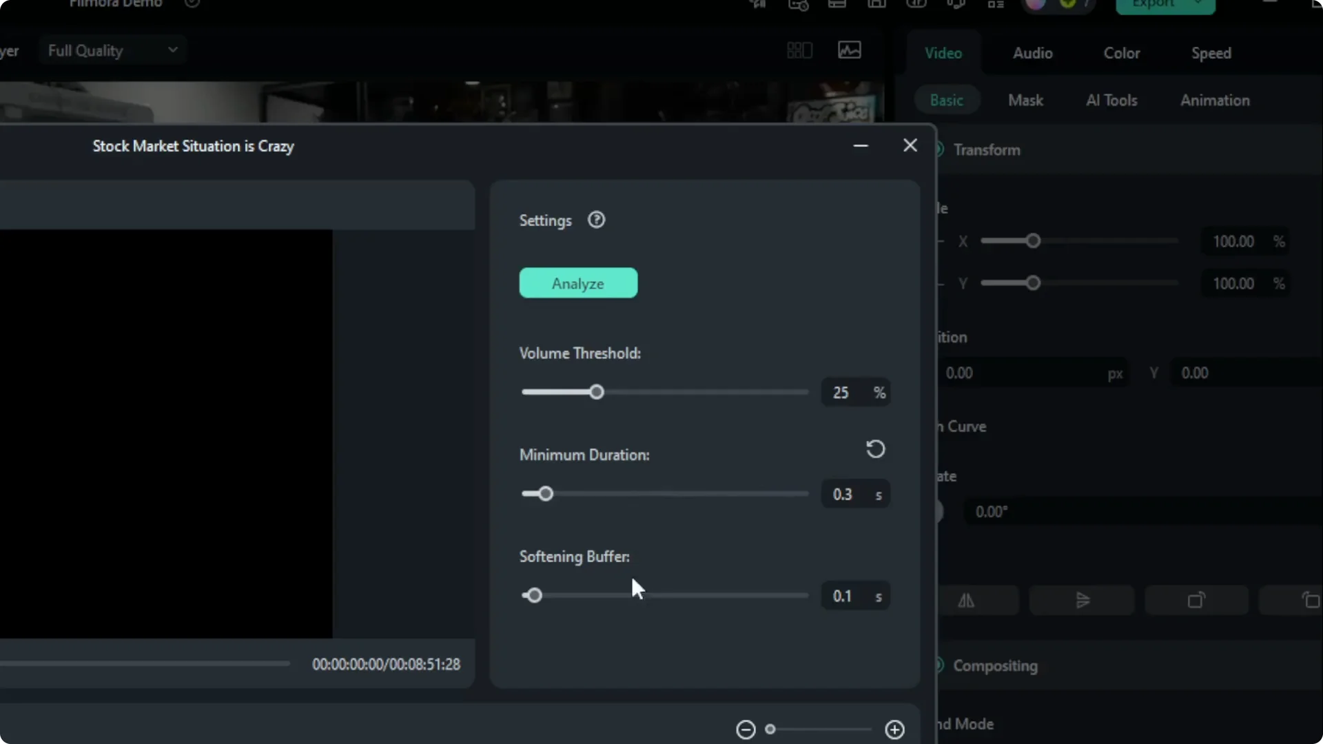How to Remove Awkward Silent Using AI in Filmora screenshot 3