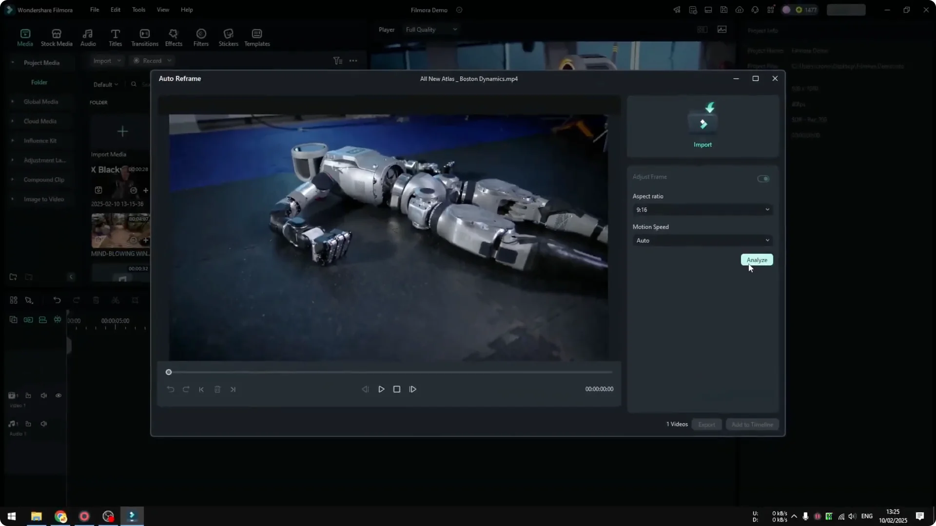 How to Turn Horizontal Video to Vertical in Filmora Using AI screenshot 5