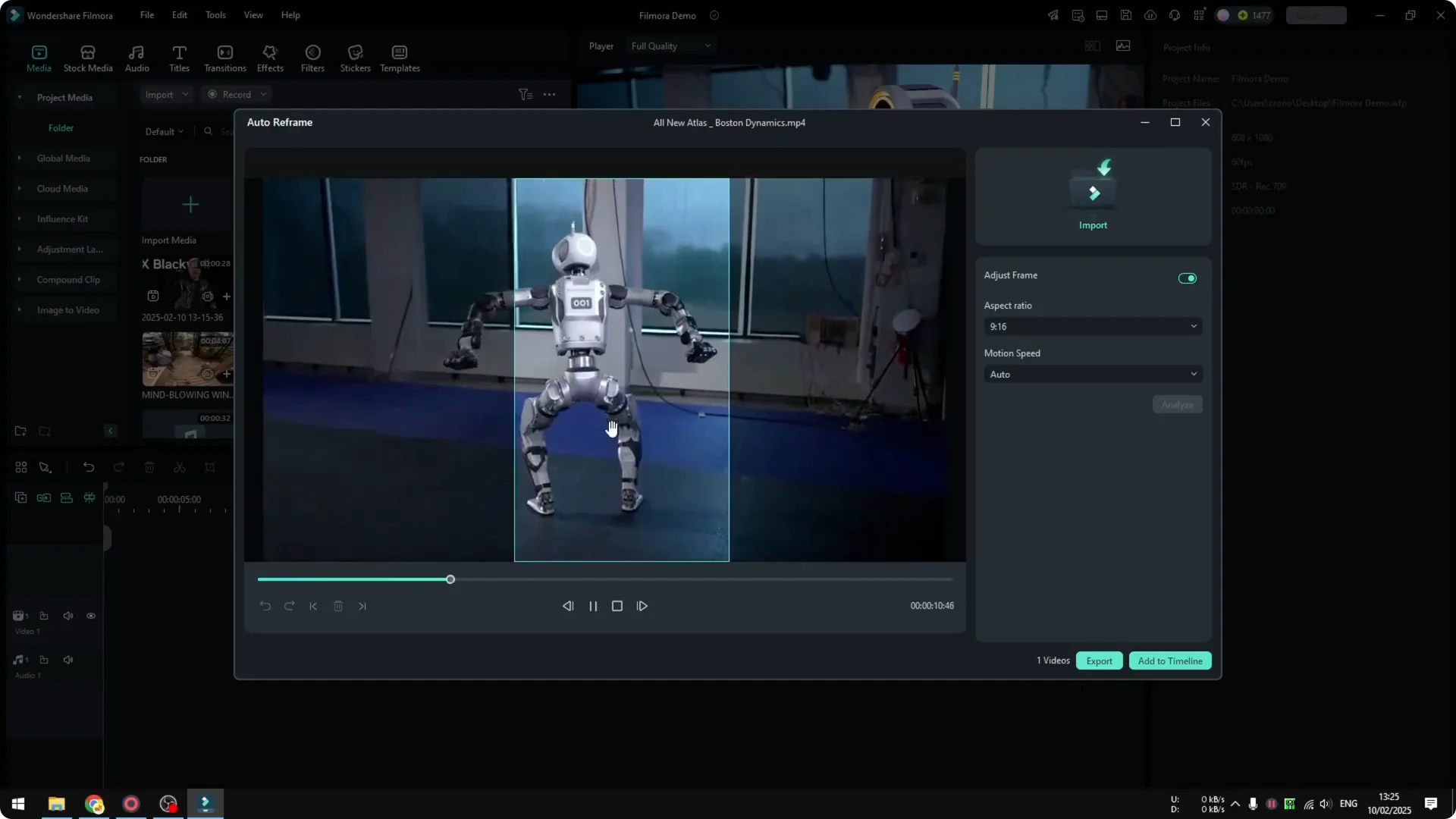 How to Turn Horizontal Video to Vertical in Filmora Using AI screenshot 6