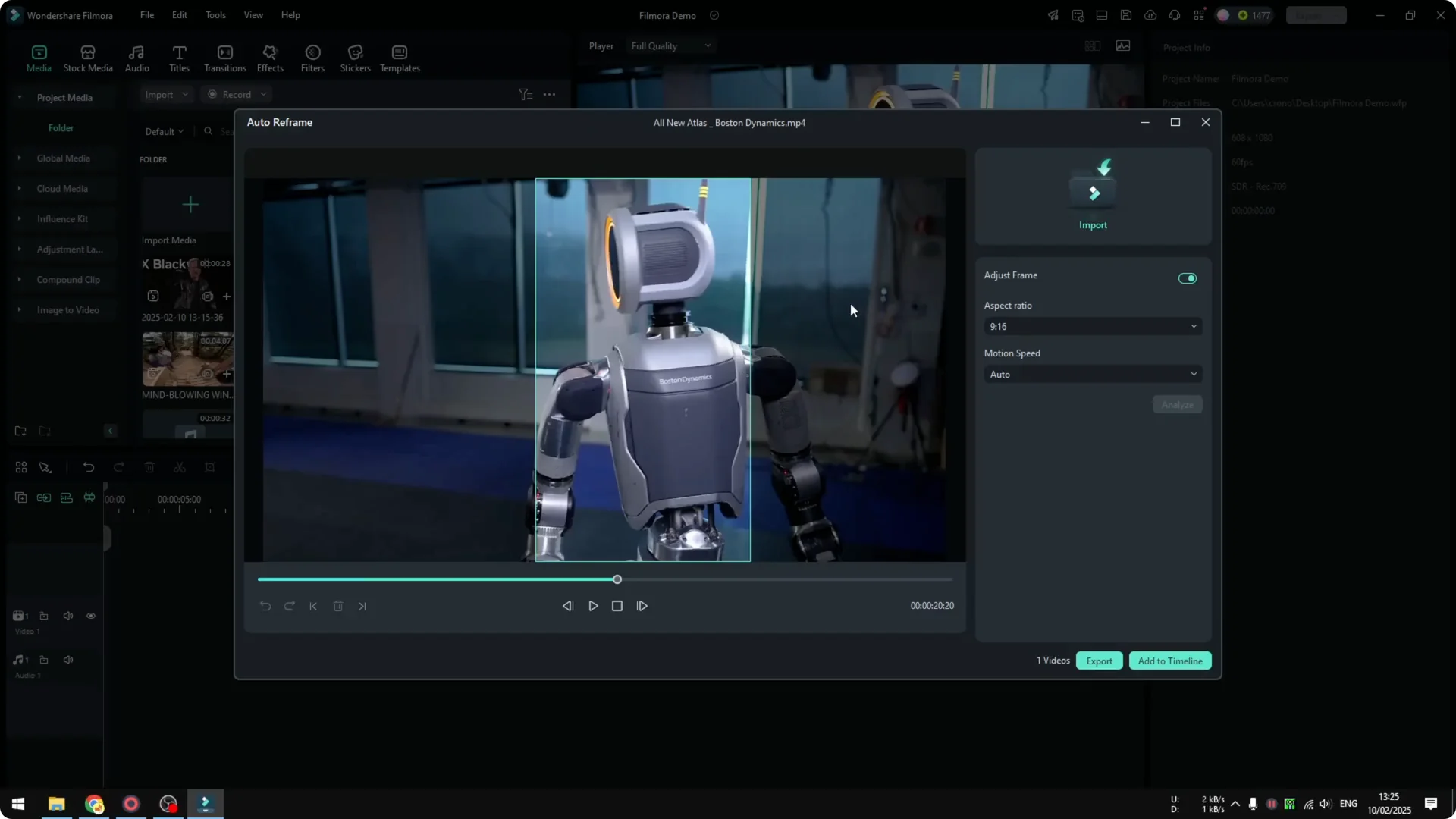 How to Turn Horizontal Video to Vertical in Filmora Using AI screenshot 7
