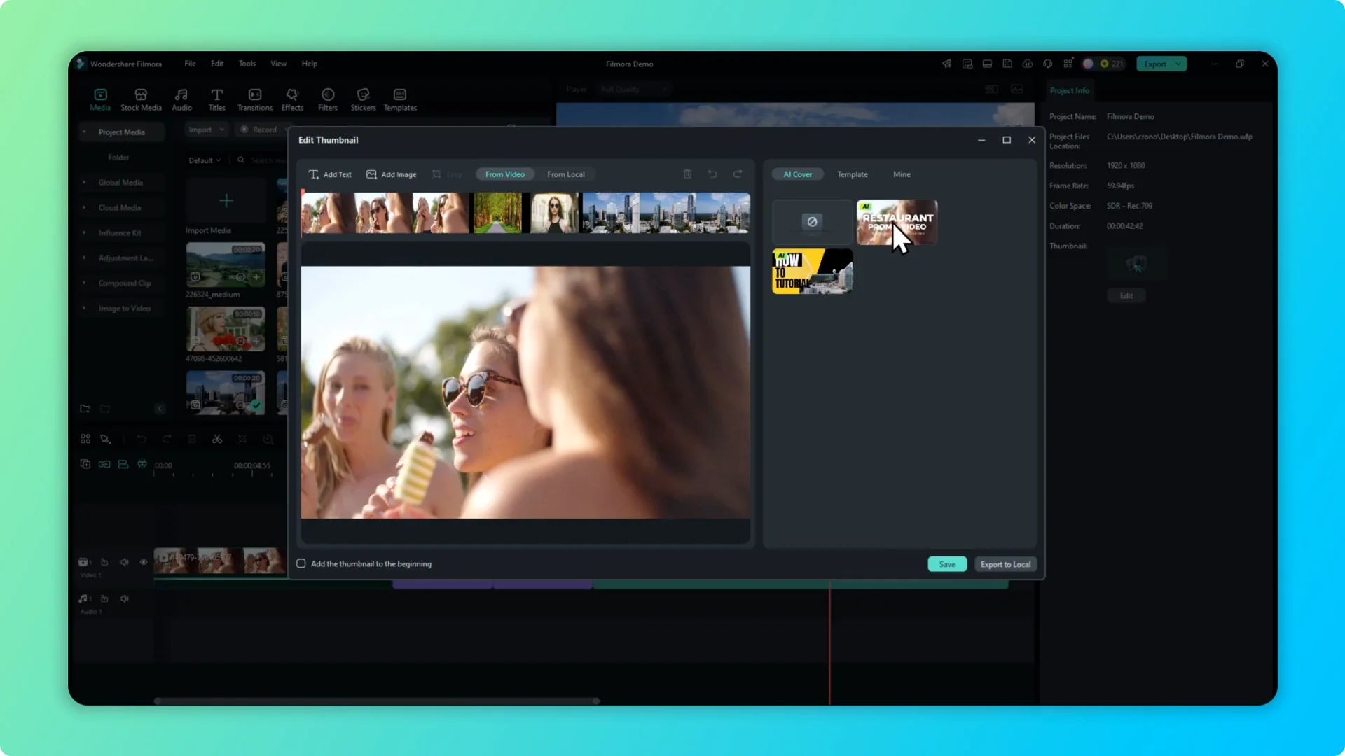How To Use AI Video Thumbnail In Filmora screenshot 3