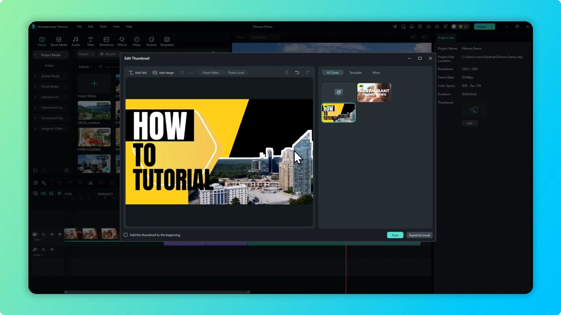 How To Use AI Video Thumbnail In Filmora screenshot 4